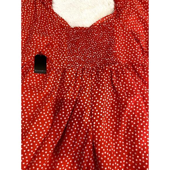 Eloquii la Dota Vita twisted bodice red white polkadot mini dress nwt - Picture 5 of 10
